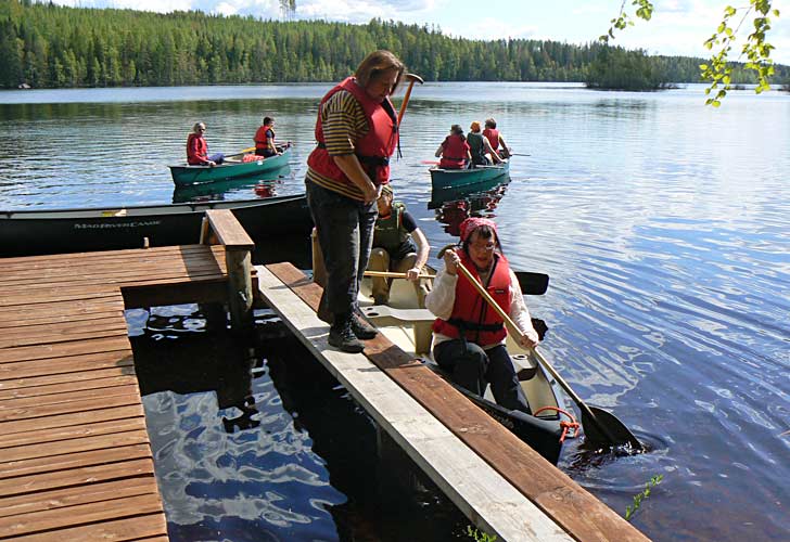 Paddling, canoeing and kayaking.