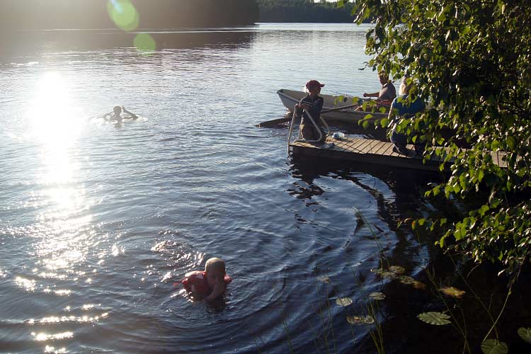 Vissen, zwemmen en roeien.