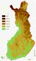 elevational map of Finland