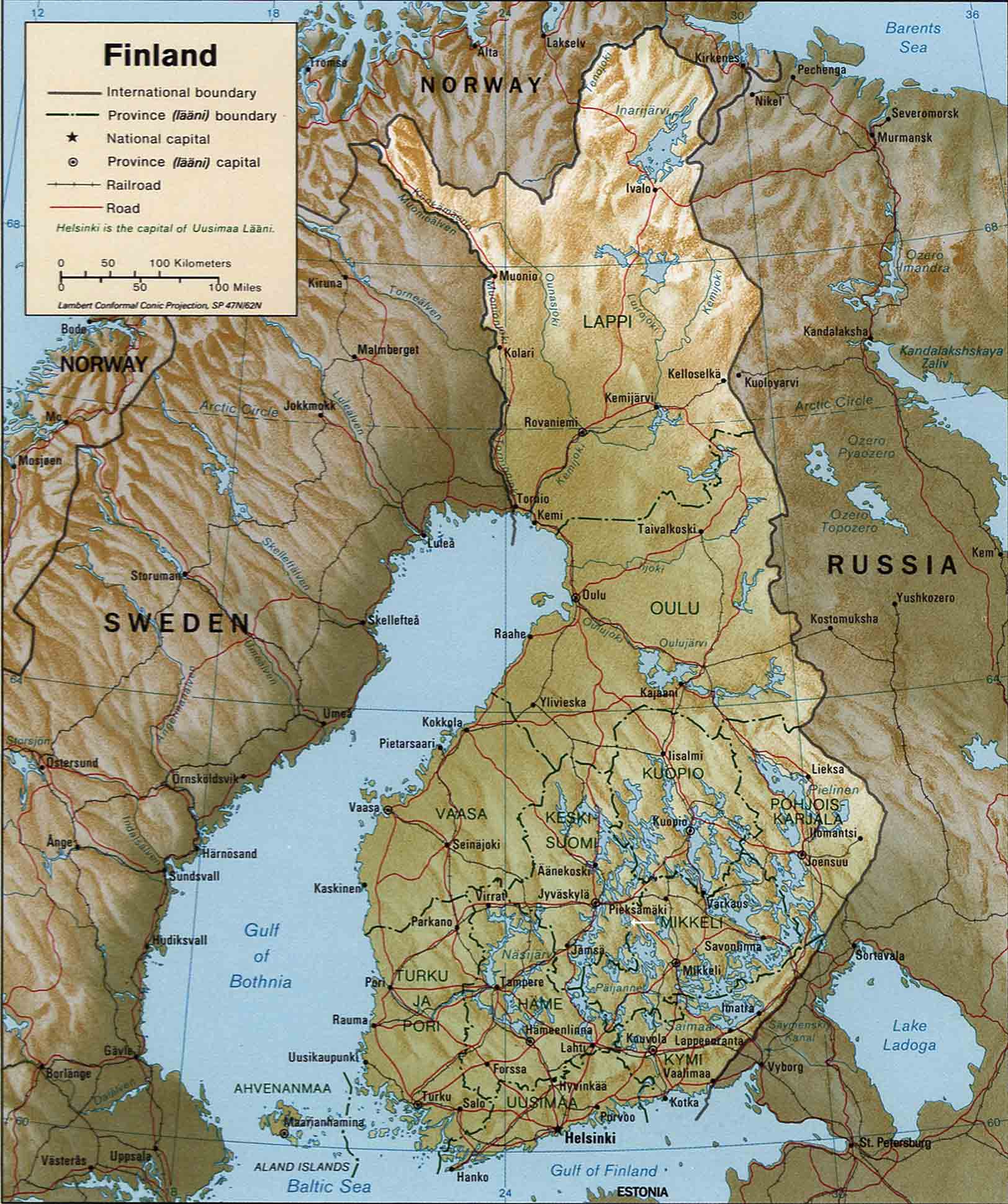 a CIA map of Finland
