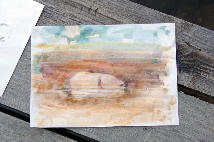 Personal instructions are a necessity as every person approaches her/his watercolor differently. The Puukonsaari art workshop.